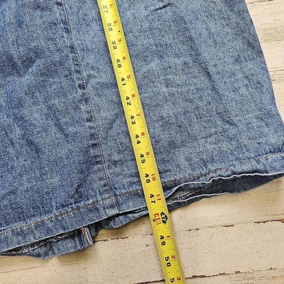 Studio Ease Women Blue Denim Maxi Dress Size 12 Belt Loops (no belt) - Picture 6 of 6